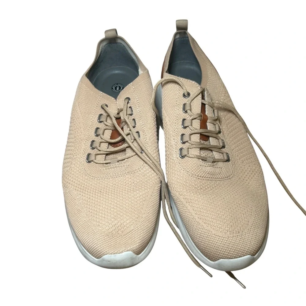 Johnston & Murphy McGuffey Knit Lace-Up Tan Sneakers 25-3432 Mens 13M